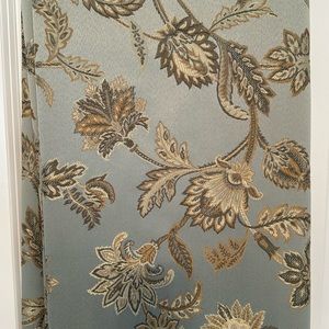 Curtain panels: light blue, gold and yellow floral